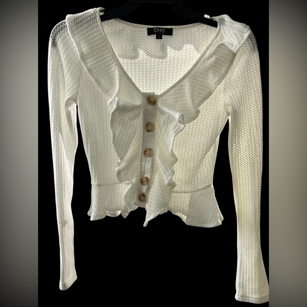 OHS Ruffle Button-Down Top - Picture 3 of 10